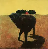 Mark Gaskin, Untitled - Shadow in Landscape, oil and mixed media on canvas board