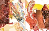 Pia Fries, Musselin 17, 2004, mixed media on wood panel