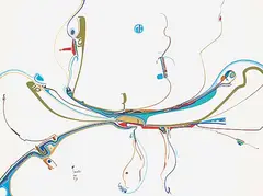 Thunderbird Home by Alex Janvier, 1975, gouache on paper, sold Nov 2019