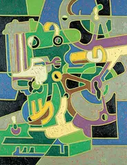 Philip Mix, Modern Times, oil on canvas