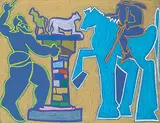 Harold Town, God Series, 1978, pastel and mixed media on paper