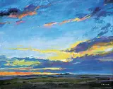 Charlie Easton, Sundown on the Prairie, acrylic on canvas