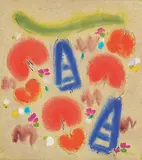 Untitled - Organic Abstract by Kathleen Margaret Howitt Graham, acrylic on canvas, sold Nov 2019
