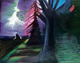 David Pugh, Untitled - Tree and Grain Elevator, 1994, oil on canvas
