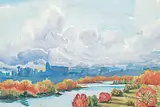 Cityscape by Margaret Shelton, 1983, watercolour on paper, sold Nov 2019
