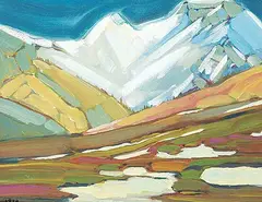 Keith Cornock Smith, Squamish Mtns. May 1, 1973, 1973, oil on wood board