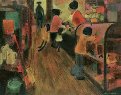 William Arthur Winter, Country Store, oil on canvas board