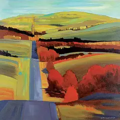Lorna Dockstader, Exploring in Autumn, acrylic on canvas