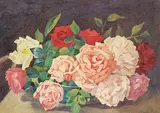 Maude Dekirkby Paget, Untitled - Still Life with Roses, watercolour on paper