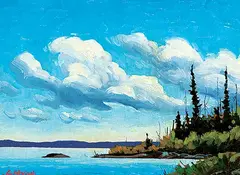 Graeme Shaw, Summer Joy [Great Slave Lake], 1989, oil on wood board