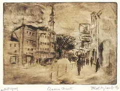 Molly Lamb Bobak, Queen Street #Artist Proof, etching on paper