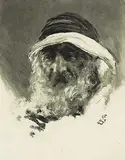 Hubert von Herkomer, Untitled - Head of an Arab, 1895, etching on paper