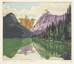 Nicholas Hornyansky, Emerald Lake, Canadian Rockies, colour etching on paper