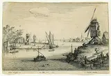 Die drei Windmulen, after Jan Brueghel by Wenceslaus von Prachna Hollar, etching on paper, sold Sep 2019