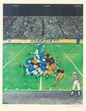 William Kurelek, Untitled - Football #5/225, 1977, colour photolithograph on paper