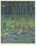 William Kurelek, Untitled - Lacrosse #7/225, 1977, colour photolithograph on paper