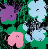 Untitled - Flowers [Blue, Purple and Pink] by Andy Warhol, colour silkscreen on paper, sold Sep 2019