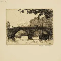 Caroline Armington, Pont St. Michel No. 2 Paris #79/100, etching on paper