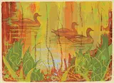 Annora Brown, Untitled - Ducks, colour silkscreen on paper