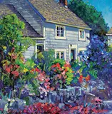 John H. Burrow, Cozy Cottage, oil on canvas board