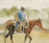 Phil Clark, Untitled - Cowboy, 1986, watercolour and graphite on paper