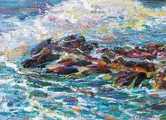 Lau Chun, Untitled - Ocean Abstract, oil on canvas