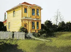 Bruce Cryer, Untitled - House #619, 1975, gouache on paper board