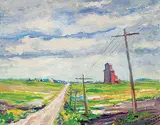 Howard C. Dierlam, Canadian Prairie Side-Road [Near Regina, Saskatchewan], 1973, oil on wood board