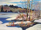 Richard Ferrier, Spring Break-Up, oil on wood board