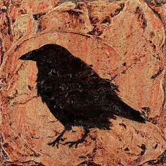 Robert John Hope, Untitled - The Crow, mixed media on board