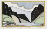 Robert John Hope, High Mountain Lake, watercolour and ink on paper