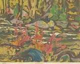 A. Y. Jackson, Fall Stream #32/60, colour silkscreen on paper