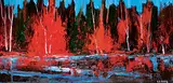 Lissi Legge, Five Alarm Fall, oil on wood board
