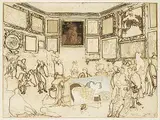 Noboru Sawai, Great Tribunal #85/100, colour wood block and etching on paper