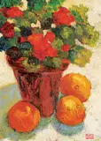 Iola Scott, Red and Orange, 2002, oil on wood board