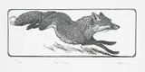Colin See Paynton, Red Fox #100/100, wood block on paper