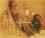 Claude Weisbuch, Untitled - Tribute to DaVinci #CIX/CXXX, etching on paper