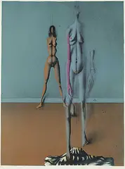 Paul Wunderlich, Untitled - Two Figures #117/200, colour silkscreen on paper