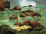 Horace Champagne, Crashing Surf, Ocean Drive, Kennebunk Port, Maine