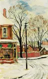 Albert Franck, Elm in Simcoe Street, oil on canvas board