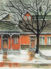 Albert Franck, Quebec, 1964, watercolour on paper