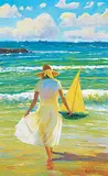 Ron Hedrick, Wading, oil on canvas