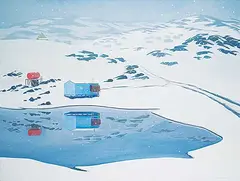 Doris Jean McCarthy, Spring Snow Cape Dorset, 1986, oil on canvas