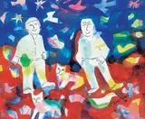 Janet Mitchell, Untitled - Happy Cats, 1970, watercolour on paper