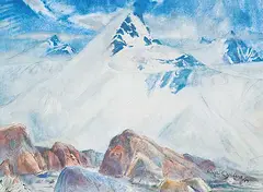 Will Ogilvie, Mountain Peak Above Salmon Glacier, B.C., 1957, watercolour on paper