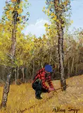 Setting the Snare by Allen Sapp, acrylic on canvas, sold Apr 2019