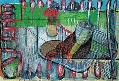 Mark Douglas Dicey, Don Don / Gon Gon, 1991, mixed media on paper