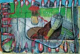 Mark Douglas Dicey, Don Don / Gon Gon, 1991, mixed media on paper