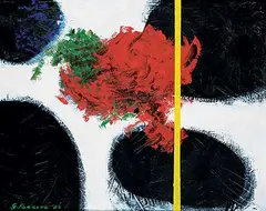 Gerald Forseth, Untitled - The Yellow Line, 1968, acrylic on canvas board
