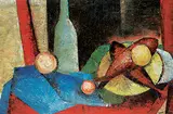 Katie von der Ohe, Untitled - Still Life with Fish, Bottle and Kumquat